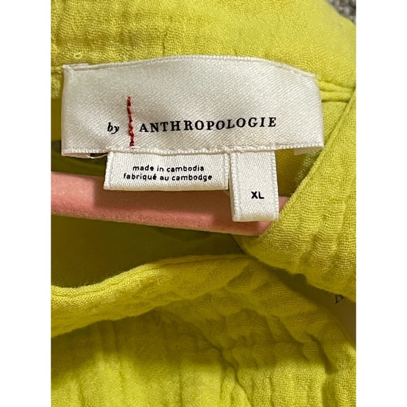 Anthropologie Celia Gauzy Romper Bright Yellow NWT SZ XL - Picture 8 of 16